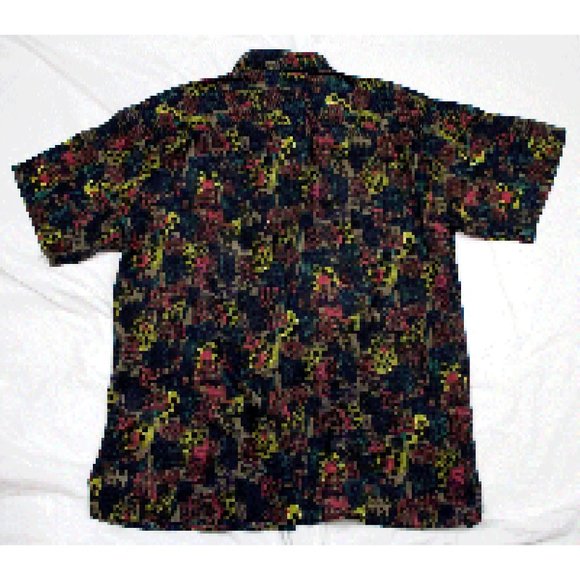 Robert Stock Mens Short Sleeve Button Front 100% Silk Shirt Size Large - Picture 3 of 5